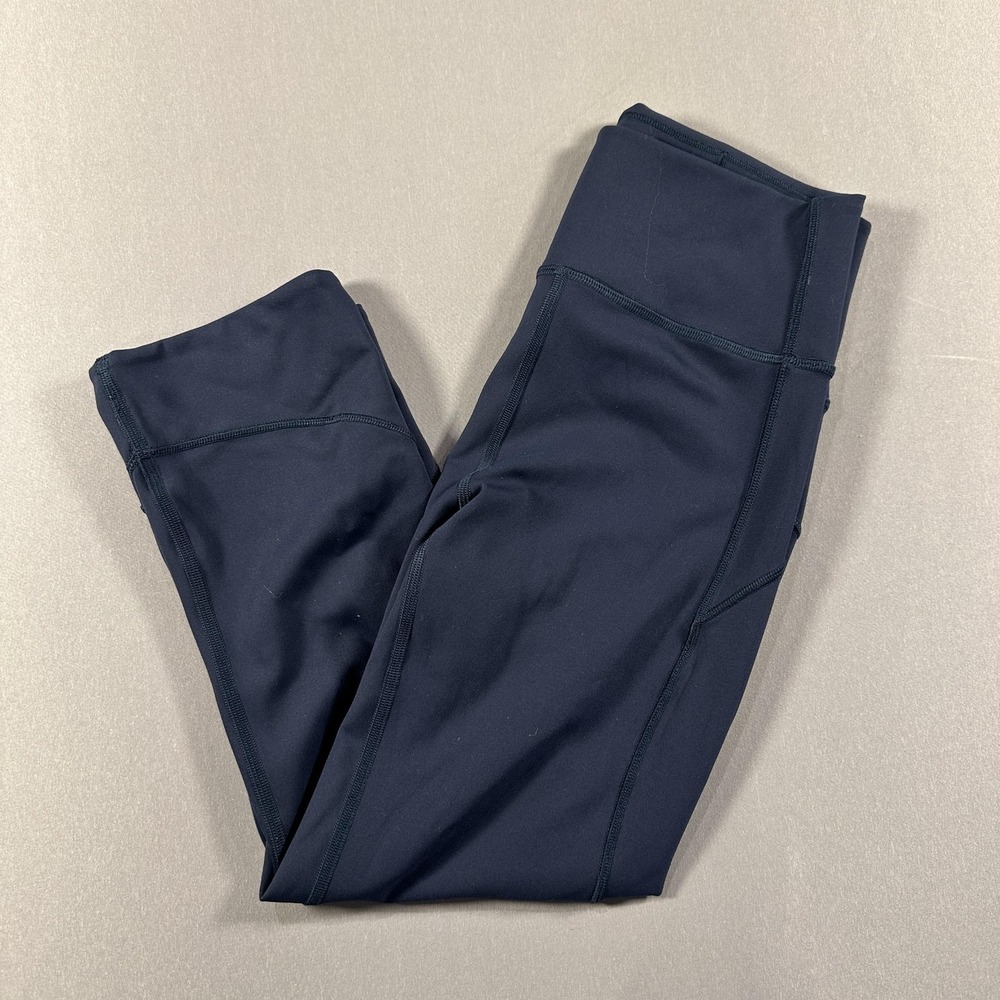 Lululemon Leggings Womens 6 Blue High Rise Crop Pockets Yoga Athletic‎ Gym